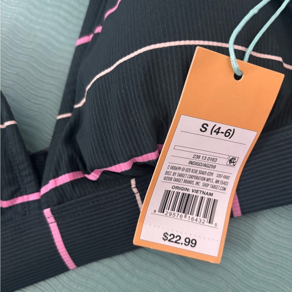 Kona Sol green and pink Bralette with Pink Accents size s nwt - Picture 4 of 5